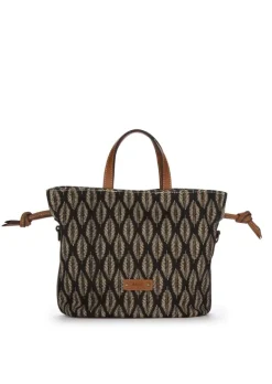AFAR | HANDTASCHE MANDISA SMALL LEAF SCHWARZ BEIGE Fashion