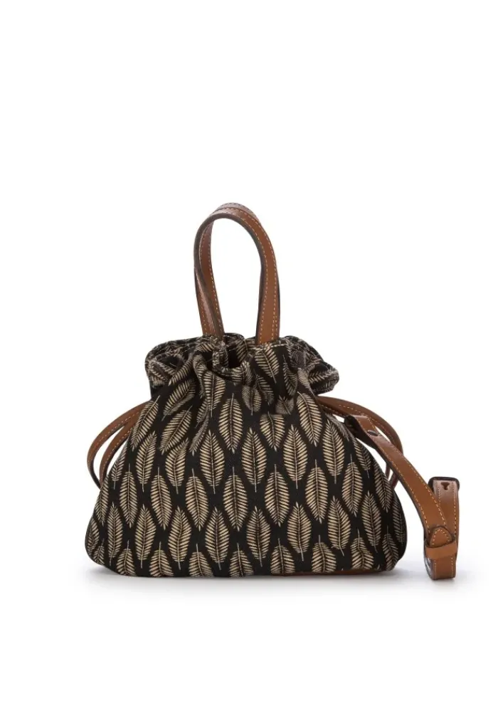 AFAR | HANDTASCHE MANDISA SMALL LEAF SCHWARZ BEIGE Fashion