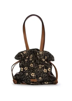 AFAR | SCHULTERTASCHE MANDISA MID FLOWER SCHWARZ BEIGE Outlet