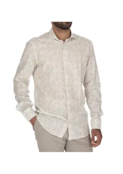 BASTONCINO | HEMD BLUMENMUSTER WEIß BEIGE Clearance