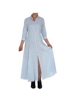 BASTONCINO | KLEID CHEMISIER HELLBLAU WEISS Fashion