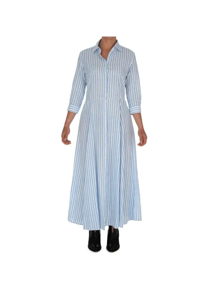 BASTONCINO | KLEID CHEMISIER HELLBLAU WEISS Fashion