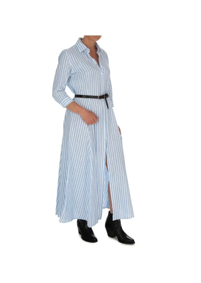 BASTONCINO | KLEID CHEMISIER HELLBLAU WEISS Fashion