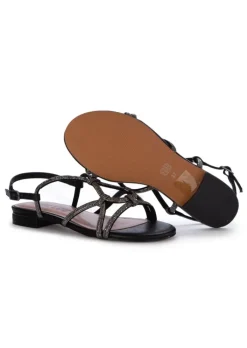BIBI LOU | SANDALEN GEFLOCHTEN SCHWARZ SILBER Clearance