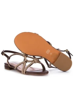 BIBI LOU | SANDALEN GEFLOCHTEN BRAUN GOLD Discount