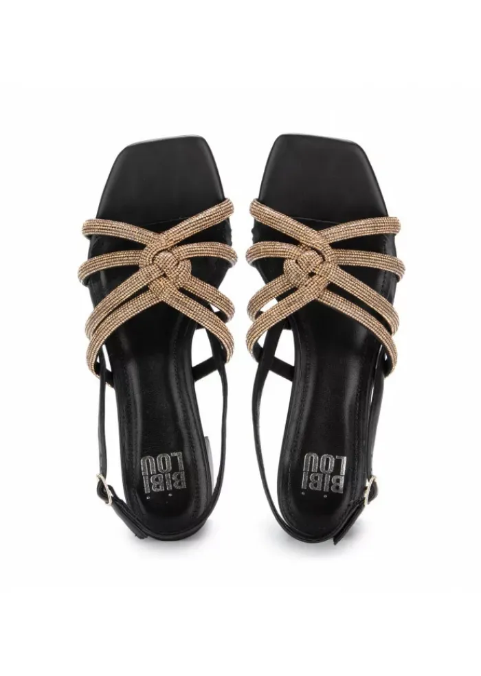 BIBI LOU | SANDALETTEN CALLIE STRASS GOLD SCHWARZ New