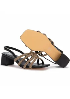 BIBI LOU | SANDALETTEN CALLIE STRASS GOLD SCHWARZ New
