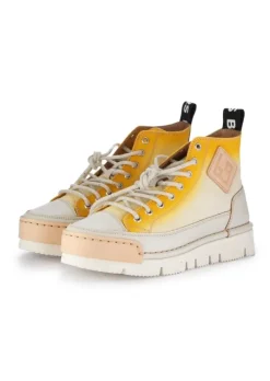 BnG REAL SHOES | HIGH-TOP SNEAKER LA SFUMATA WEIß GELB New