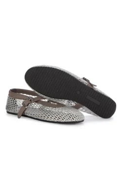 BUENO | BALLERINAS GLITZERN MESH GRAU SILBER Clearance