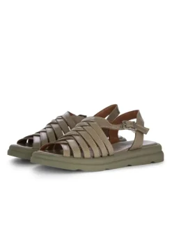 BUENO | SANDALEN GEFLOTCHTENEM DESIGN GRÜN Hot
