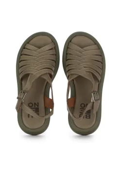 BUENO | SANDALEN GEFLOTCHTENEM DESIGN GRÜN Hot