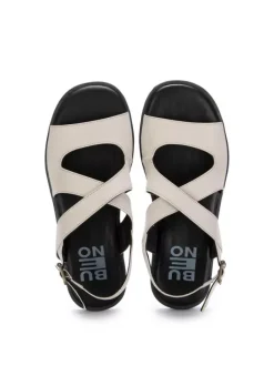BUENO | SANDALEN GEKREUZTES LEDER GRAU Sale