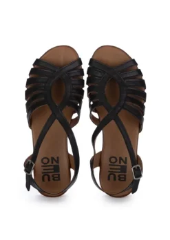 BUENO | SANDALEN LEDER GEFLOCHTEN SCHWARZ Outlet