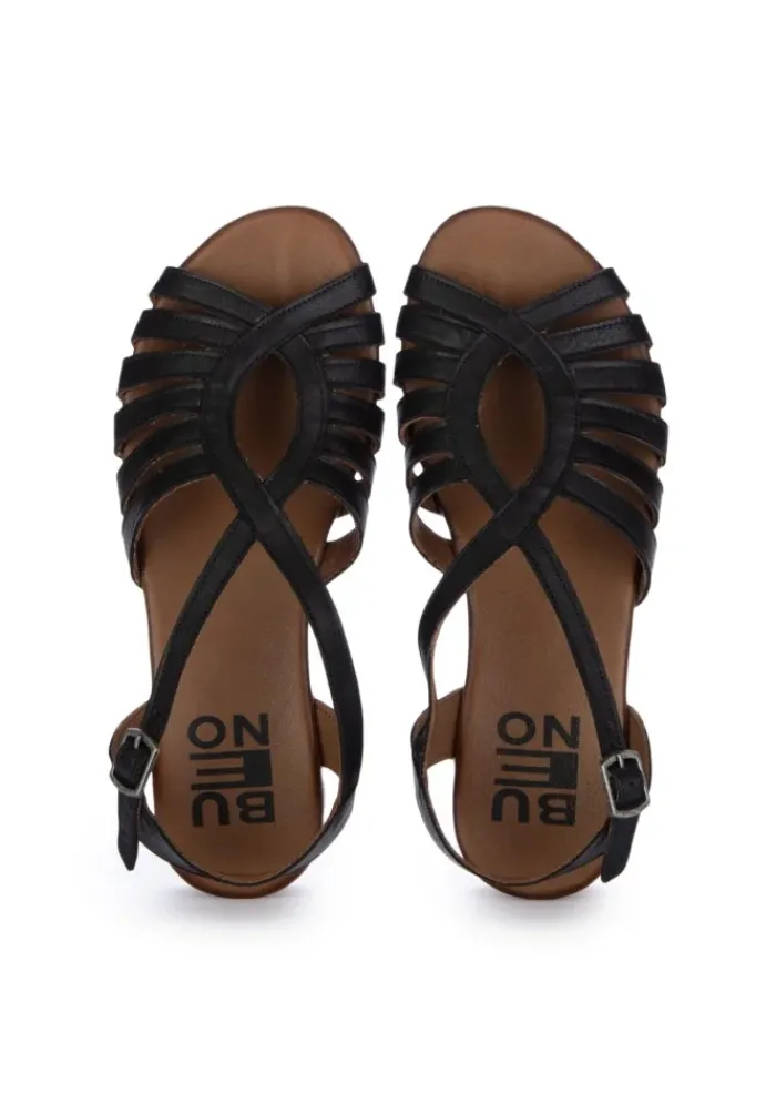 BUENO | SANDALEN LEDER GEFLOCHTEN SCHWARZ Outlet