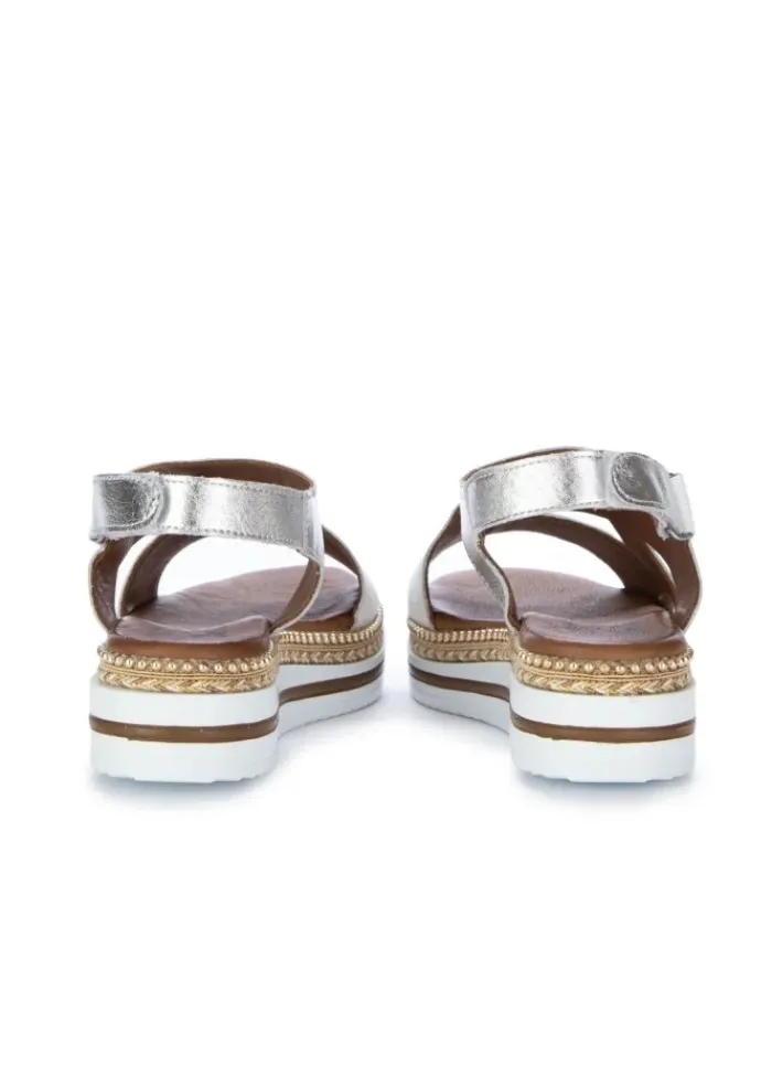BUENO | SANDALEN ZWEIFARBIG WEIß SILBER Discount