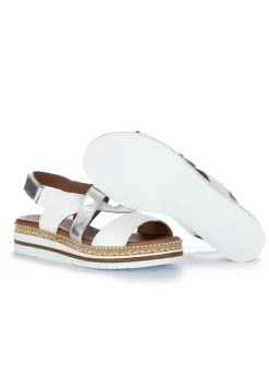 BUENO | SANDALEN ZWEIFARBIG WEIß SILBER Discount