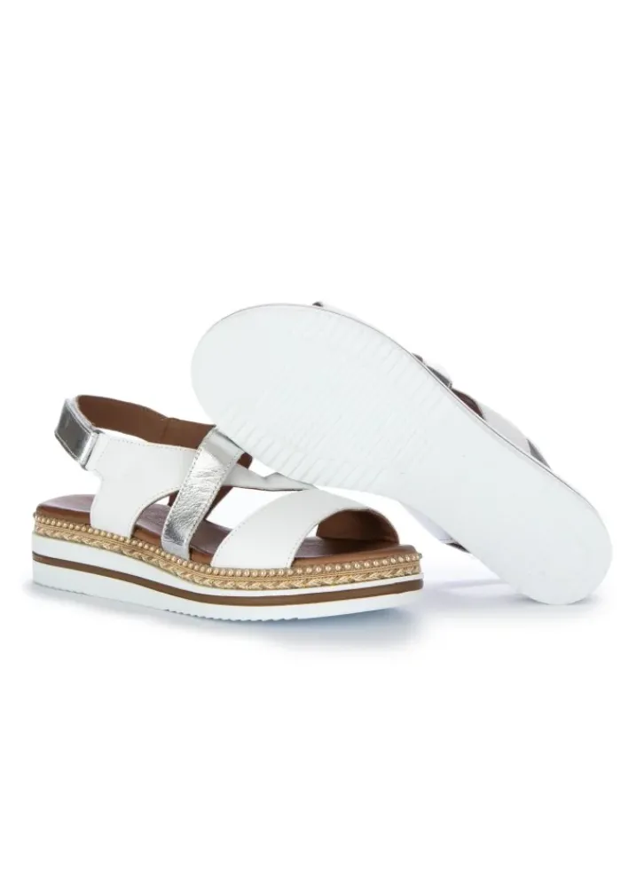 BUENO | SANDALEN ZWEIFARBIG WEIß SILBER Discount