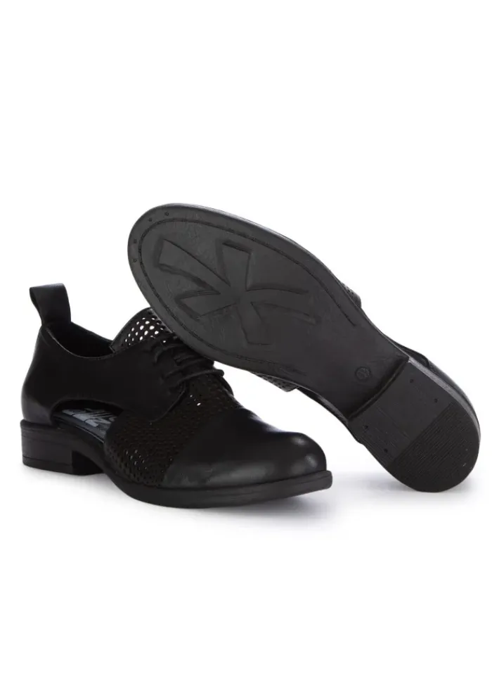 BUENO | SCHNÜRSCHUHE PERFORIERT SCHWARZ New