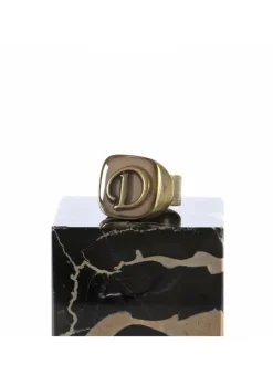 UNIQUE DAMEN ACCESSOIRES RING BUCHSTABE 'D' HANDGEMACHT PULVER ROSA Fashion