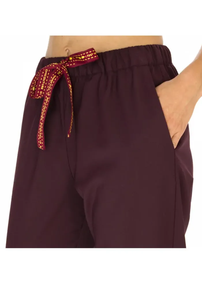 SEMICOUTURE DAMENHOSE | Y9AL05 DUNKEL BORDEAUX Discount