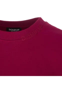DONDUP | SWEATSHIRT RUNDHALS LOGO BAUMWOLLE MAGENTA Clearance