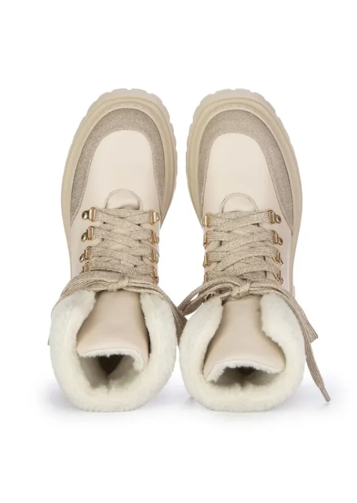 ELENA | SCHNÜRSTIEFELETTEN SAUVAGE GREIGE ROSA/BEIGE New