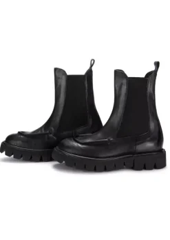 ERNESTO DOLANI | CHUNKY STIEFELETTEN LEDER SCHWARZ Clearance