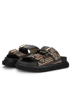 EXE' EXE' | SANDALEN BOHO RAFFIA SCHWARZ MEHRFARBIG Outlet