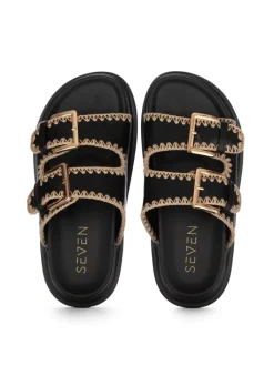 EXE' EXE' | SANDALEN DEKORATIVE STICKEREIEN SCHWARZ Discount