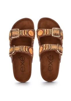 EXE' EXE' | SANDALEN ETHNISCHER STIL BRAUN ORANGE Hot
