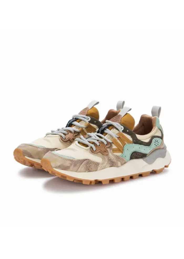 FLOWER MOUNTAIN | SNEAKER YAMANO 3 LEDER BEIGE HELLBLAU Hot
