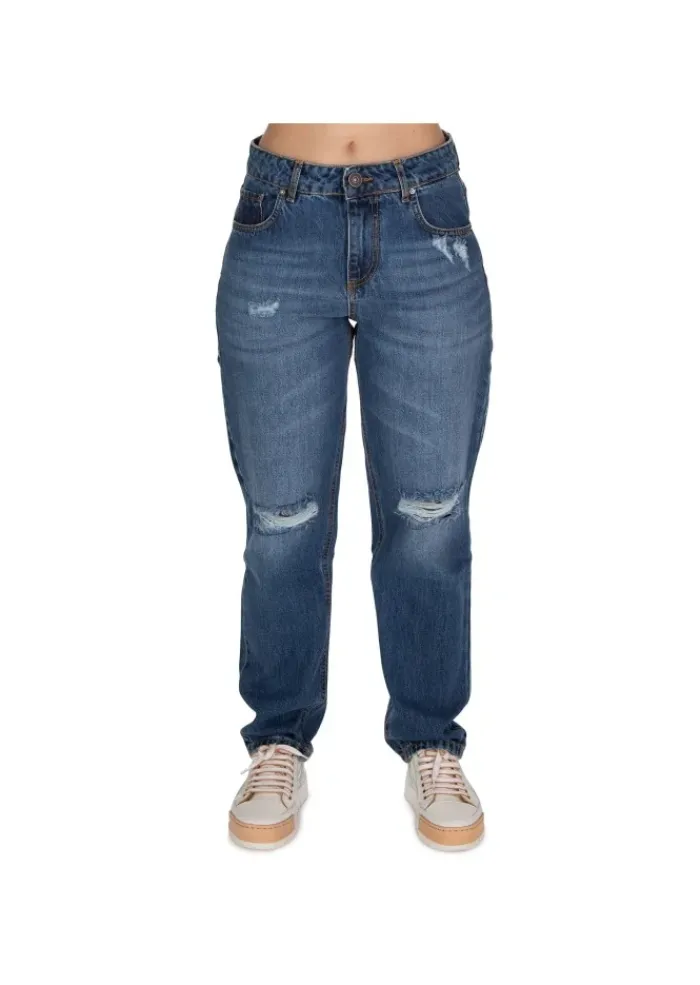 GOD SAVE DENIM | JEANS MARGHERITA SLIM CROPPED BLAU Clearance