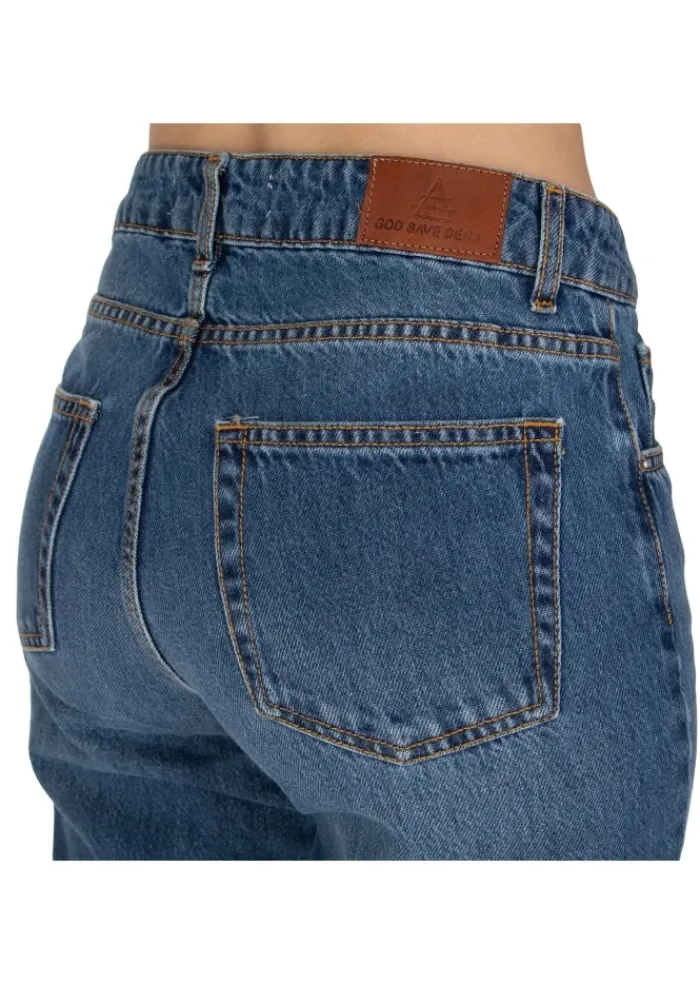 GOD SAVE DENIM | JEANS MARGHERITA SLIM CROPPED BLAU Clearance