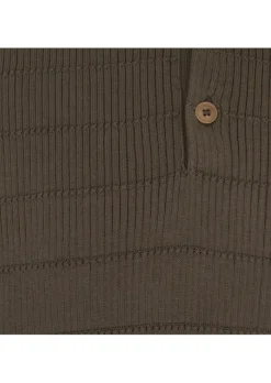 HERITAGE | POLOSHIRT HORIZONTALE RIPPSTRUKTUR BRAUN Hot