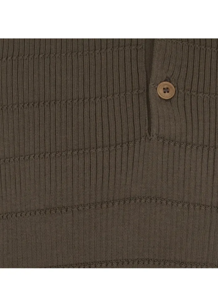 HERITAGE | POLOSHIRT HORIZONTALE RIPPSTRUKTUR BRAUN Hot