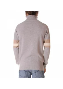 DANIELE FIESOLI HERRENPULLOVER ROLLKRAGEN | DF 5061 BLAU GRAU Outlet