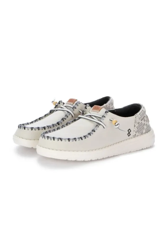 HEY DUDE SHOES HEY DUDE | FLACHE SCHUHE WENDY FUNK JACQUARD WEISS Discount