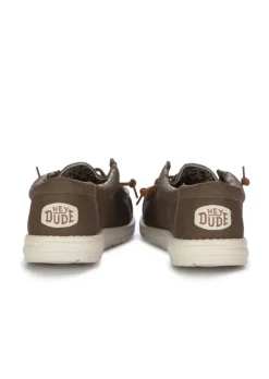 HEY DUDE SHOES HEY DUDE | FLACHE SCHUHE WALLY WAXED CANVAS BRAUN Outlet