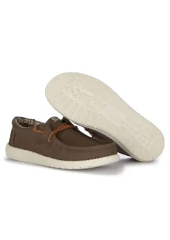 HEY DUDE SHOES HEY DUDE | FLACHE SCHUHE WALLY WAXED CANVAS BRAUN Outlet