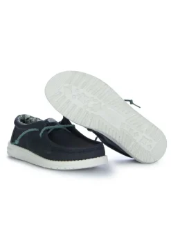 HEY DUDE SHOES HEY DUDE | FLACHE SCHUHE WALLY WAXED CANVAS BLAU Discount