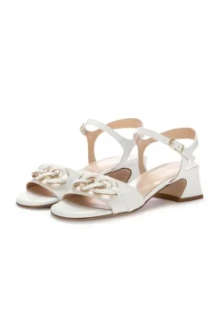 IL BORGO FIRENZE | ABSATZSANDALEN IMPERO LEDER WEISS Sale
