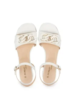IL BORGO FIRENZE | ABSATZSANDALEN IMPERO LEDER WEISS Sale