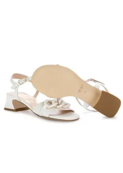 IL BORGO FIRENZE | ABSATZSANDALEN IMPERO LEDER WEISS Sale