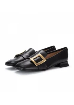 IL BORGO FIRENZE | FLACHE SCHUHE MIT SCHNALLE IMPERO SCHWARZ New