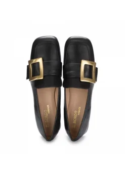 IL BORGO FIRENZE | FLACHE SCHUHE MIT SCHNALLE IMPERO SCHWARZ New