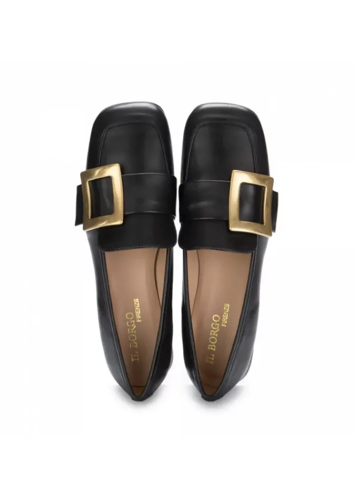 IL BORGO FIRENZE | FLACHE SCHUHE MIT SCHNALLE IMPERO SCHWARZ New