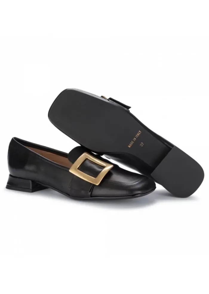 IL BORGO FIRENZE | FLACHE SCHUHE MIT SCHNALLE IMPERO SCHWARZ New