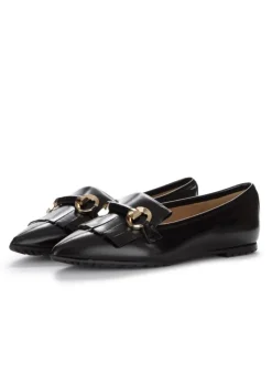 IL BORGO FIRENZE | FLACHE SCHUHE FRANSEN ABRASIVATO SCHWARZ Clearance