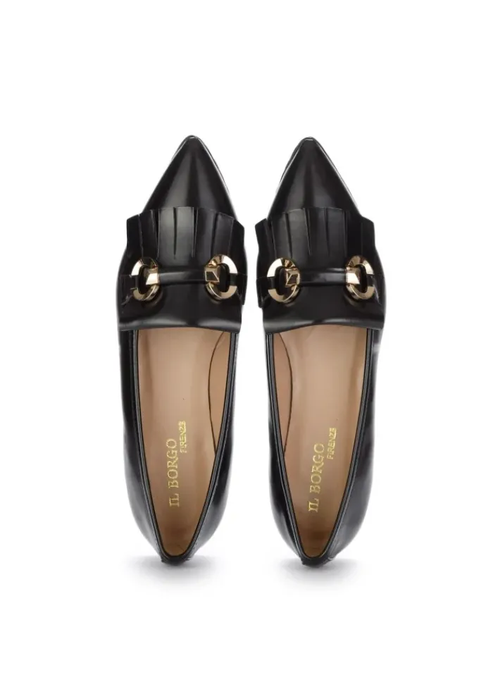 IL BORGO FIRENZE | FLACHE SCHUHE FRANSEN ABRASIVATO SCHWARZ Clearance