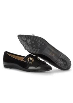 IL BORGO FIRENZE | FLACHE SCHUHE FRANSEN ABRASIVATO SCHWARZ Clearance